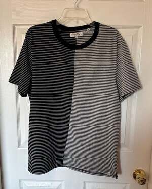 Sovereign Code Split Striped T-Shirt Size L
